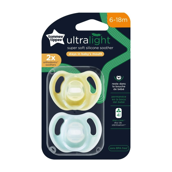 Ultra Light Silicone Soothers 6-18m, Pack of 2