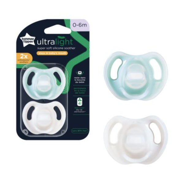Ultra Light Silicone Pacifier 0-6m, Pack of 2