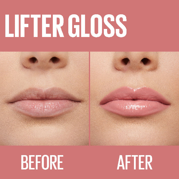 Lifter Gloss Lip Gloss Makeup with Hyaluronic Acid for smooth and hydrated lips - Before & After