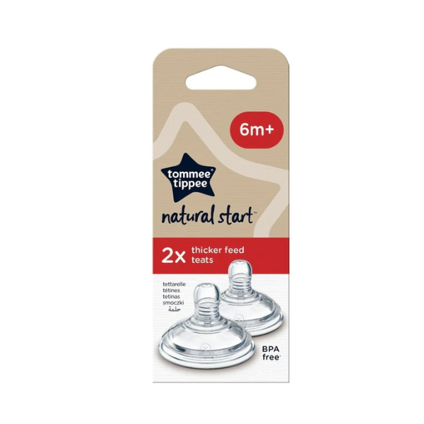 Natural Start Baby Bottle Teats, Thick Flow, 6+ Months
