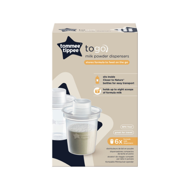 To Go Milk Powder Dispensers, Pack of 6