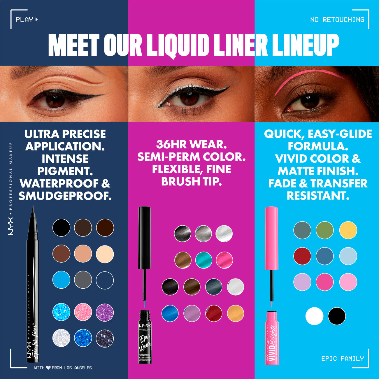 Epic Ink Liner, Waterproof Liquid Eyeliner, Vegan Formula, Intense Pigment