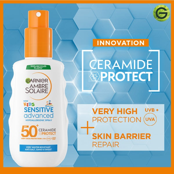 Ambre Solaire Sensitive Advanced SPF 50+ Ceramide Protect Sunscreen Spray For Kids (150mL)