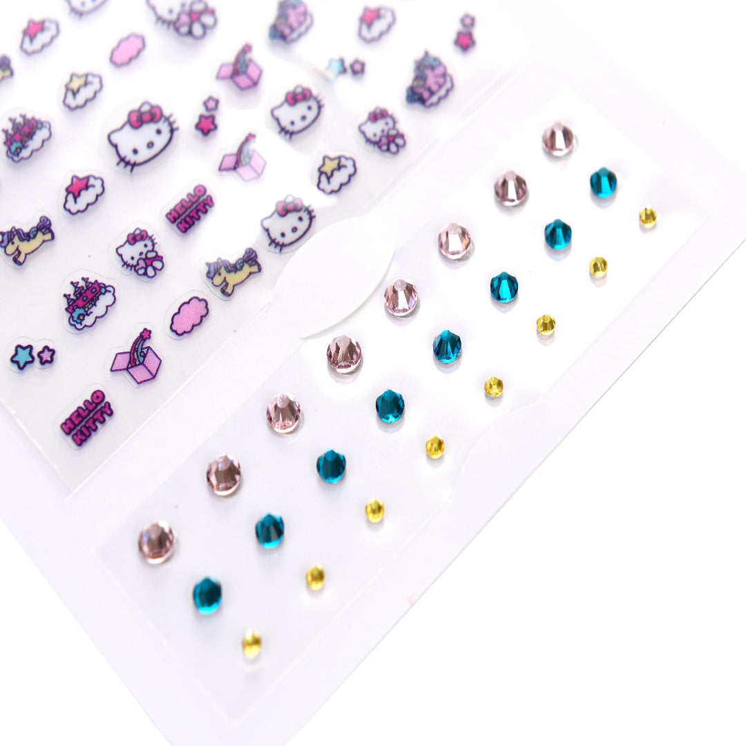Hello Kitty 72 Nail Stickers/24 Strass Card x24
