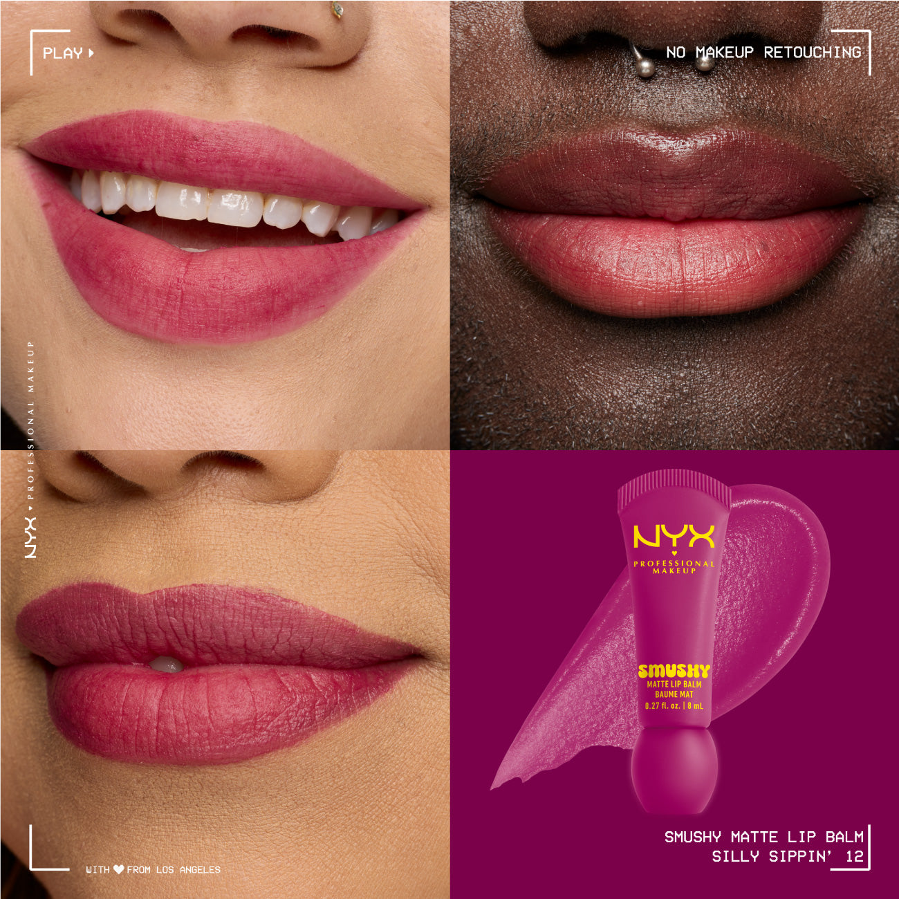 Smushy Matte Lip Balm, Soft Diffused Color, Matte Finish