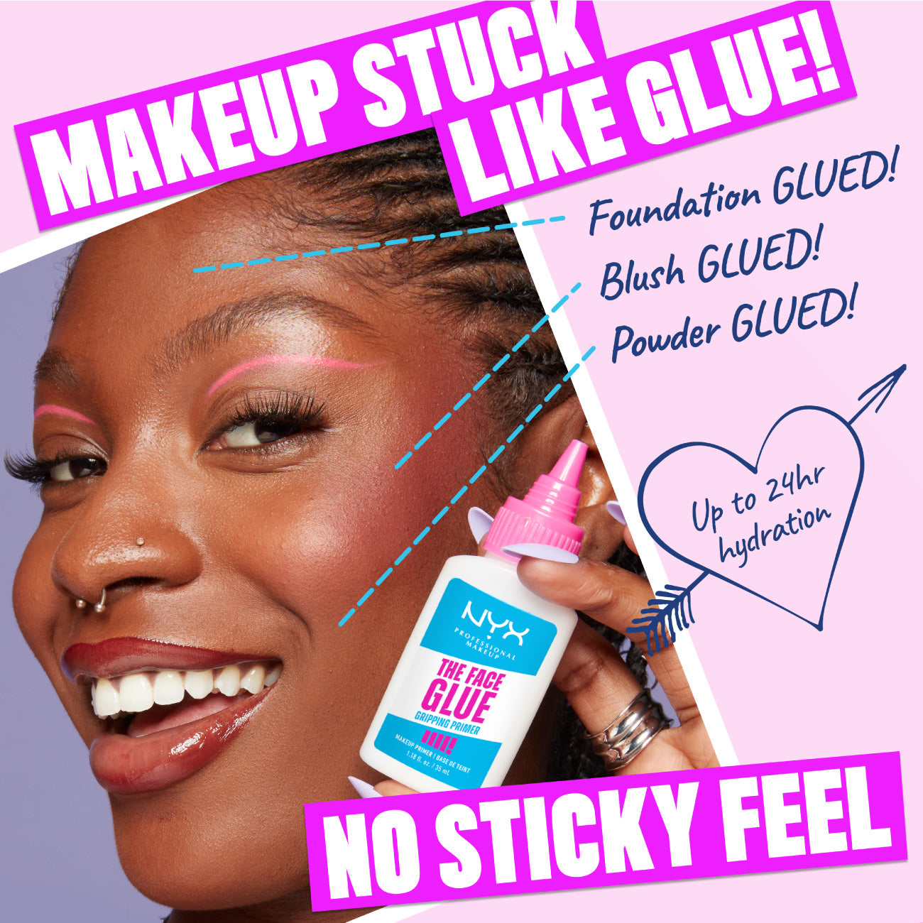 The Face Glue Primer, Gripping Primer, Up To 24 Hour Hydration