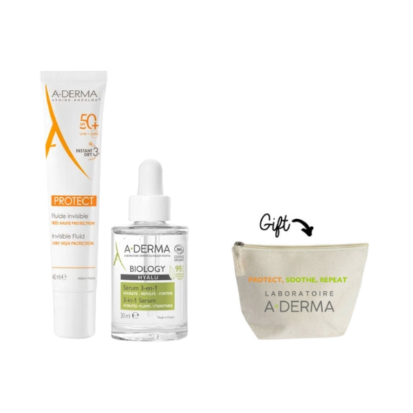 Biology Hyalu 3-in-1 Serum + Protect Invisible Fluid SPF 50+ + FREE Pouch