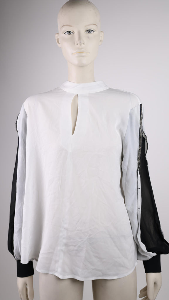 ACCESS Access white high neck blouse | Loolia Closet