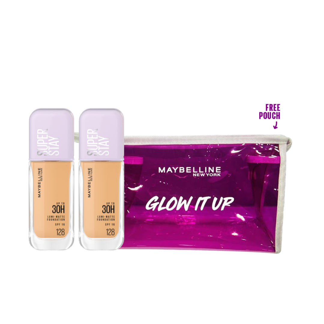 2x Super Stay Lumi-Matte Foundation + FREE Pouch