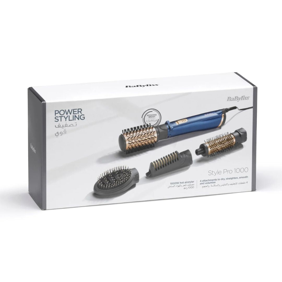 BaByliss Style Pro 1000W Rotating Hot Air Brush AS965E 