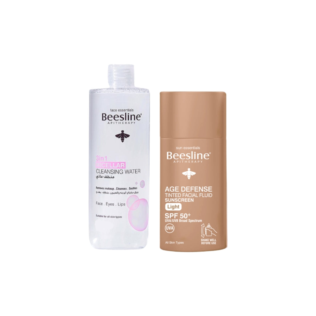 Age Defense tinted fluid + Micellar Water 100 ML At 20 % OFF