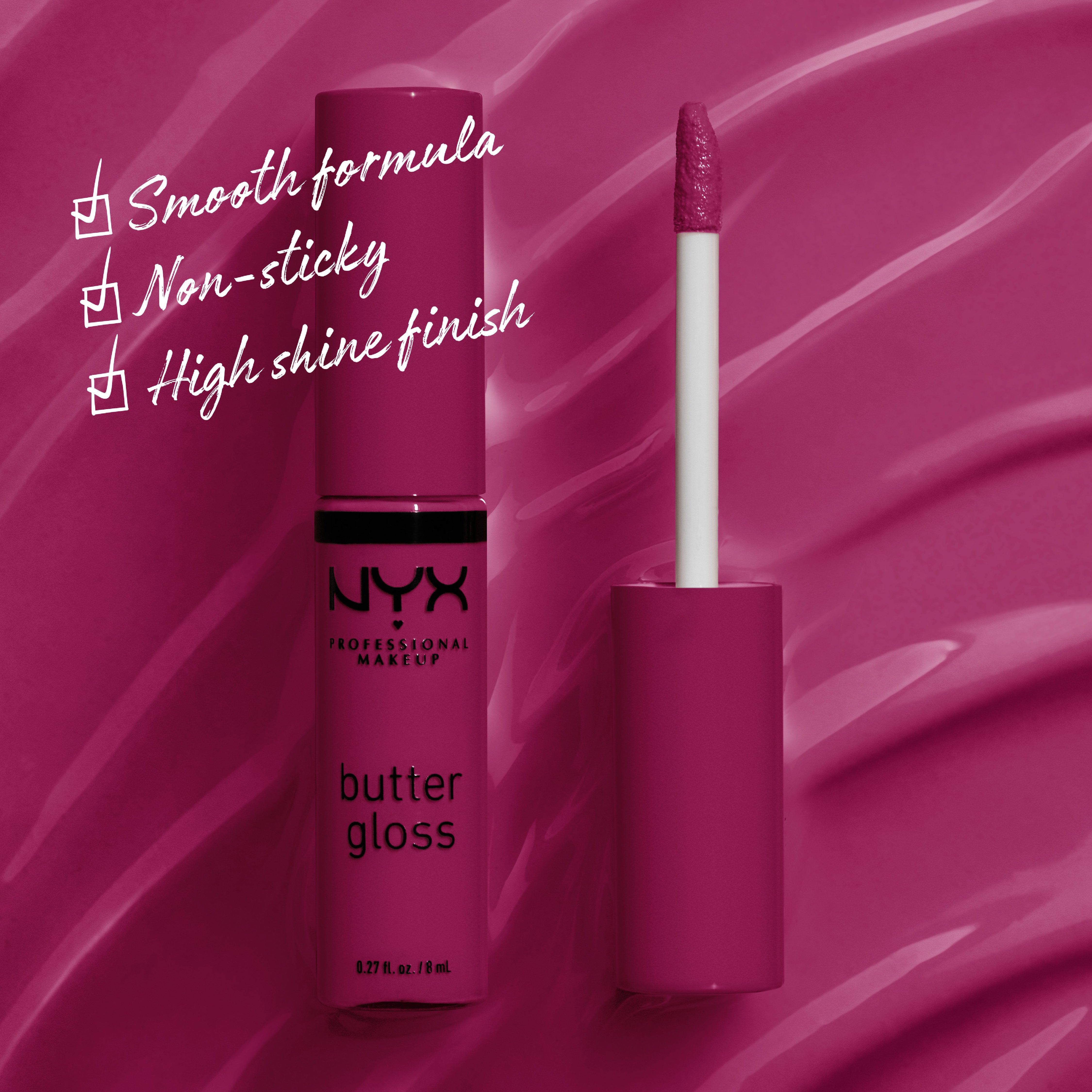 Butter Gloss, Non-Sticky Lip Gloss, Buttery Soft, Silky Smooth And Creamy, Sheer To Medium Coverage