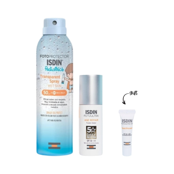 ISDIN Foto Protector Transparent Spray + Fusion Water MAGIC  + FREE Gift | Loolia Closet
