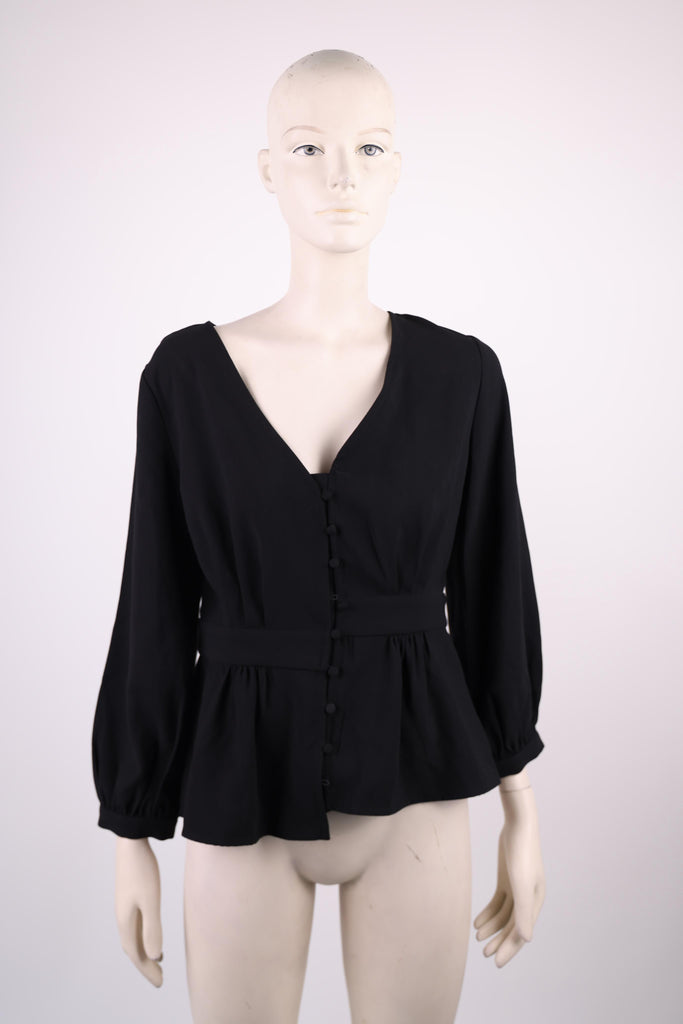 FRNCH Frnch black long sleeve blouse | Loolia Closet