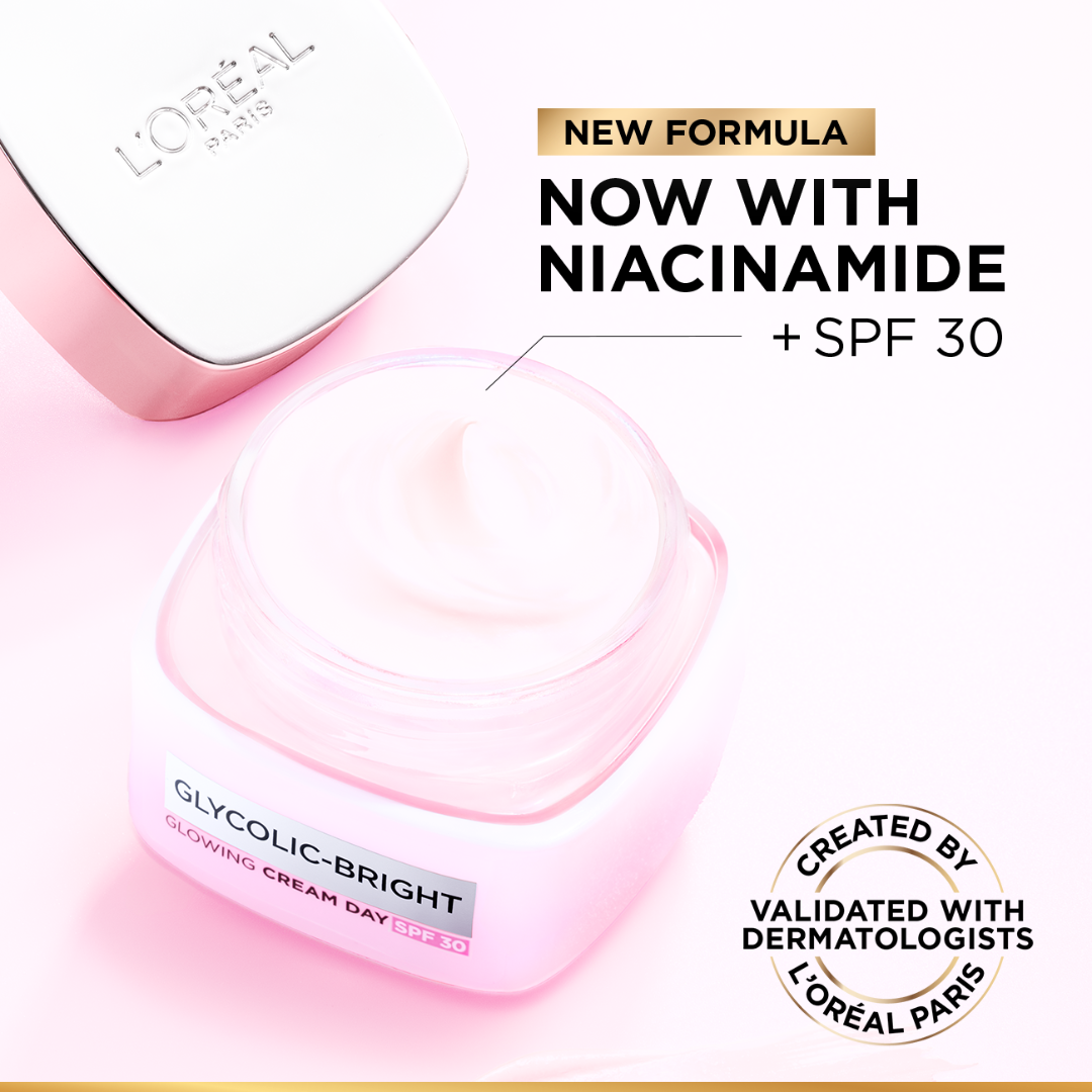 Glycolic Bright Glowing and Brightening Day Cream with SPF 17 to reduce dark spots - Ingredients