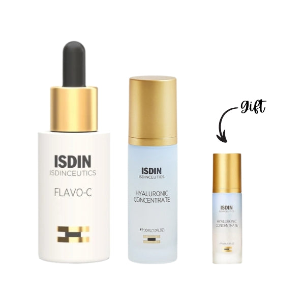 ISDIN Isdinceutics Flavo-C Serum + Hyaluronic Concentrate Serum + FREE Gift | Loolia Closet