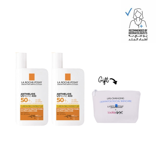2x Anthelios UVMune Sunscreen + FREE Exclusive Pouch
