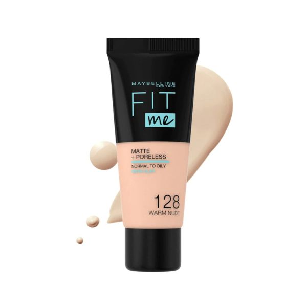 Maybelline New York - Fit Me Matte  Poreless Liquid Foundation Ideal For Normal To Oily Skin - 128 Warm Nude