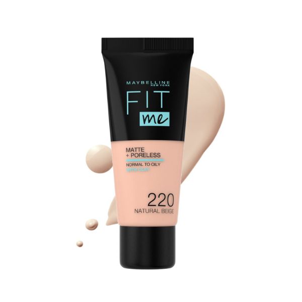Maybelline New York - Fit Me Matte  Poreless Liquid Foundation Ideal For Normal To Oily Skin - 220 Natural Beige