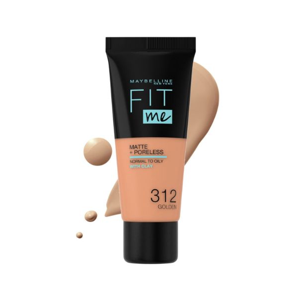 Maybelline New York - Fit Me Matte  Poreless Liquid Foundation Ideal For Normal To Oily Skin - 312 Golden