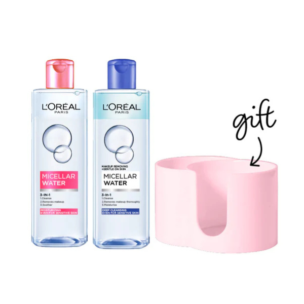 L'Oréal Paris Refreshing Micellar Water + Deep Cleansing Micellar Water + FREE Cotton Holder | Loolia Closet
