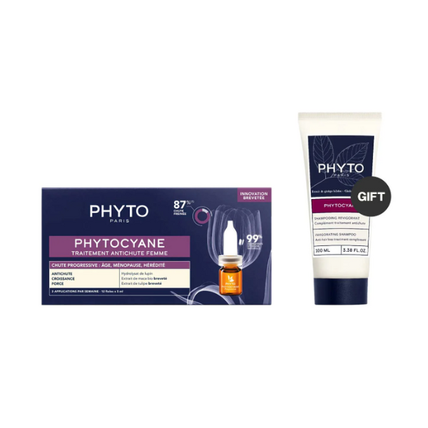 Phyto Phytocyane Progressive Hair Loss Set + Free Shampoo Women 100ml | Loolia Closet