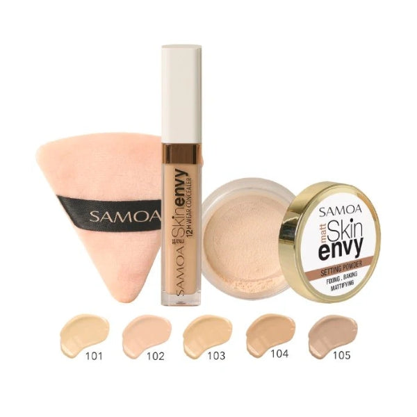 Samoa Cosmetics - SkinEnvy Concealer + Setting Powder +Touch-up Puff At 15% OFF