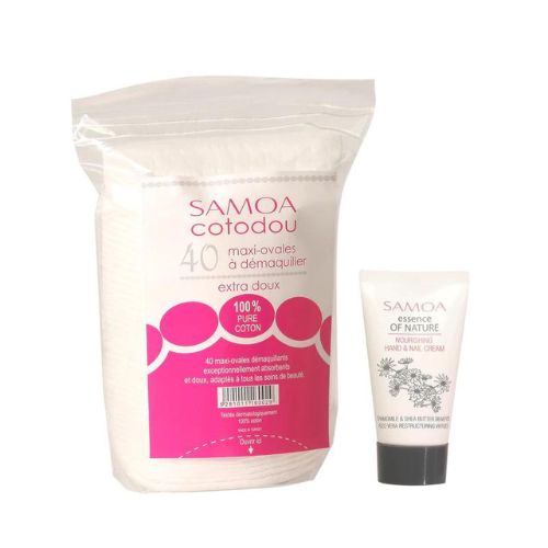 Samoa Cosmetics Cotodou 40 Oval Cotton Pads + Free Essence of nature | Loolia Closet