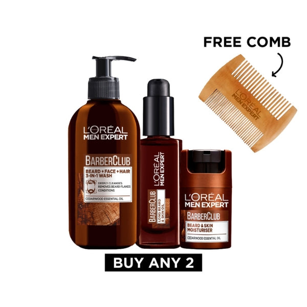 L'Oréal Paris 2x Men Expert Barber Club Items + FREE Comb | Loolia Closet