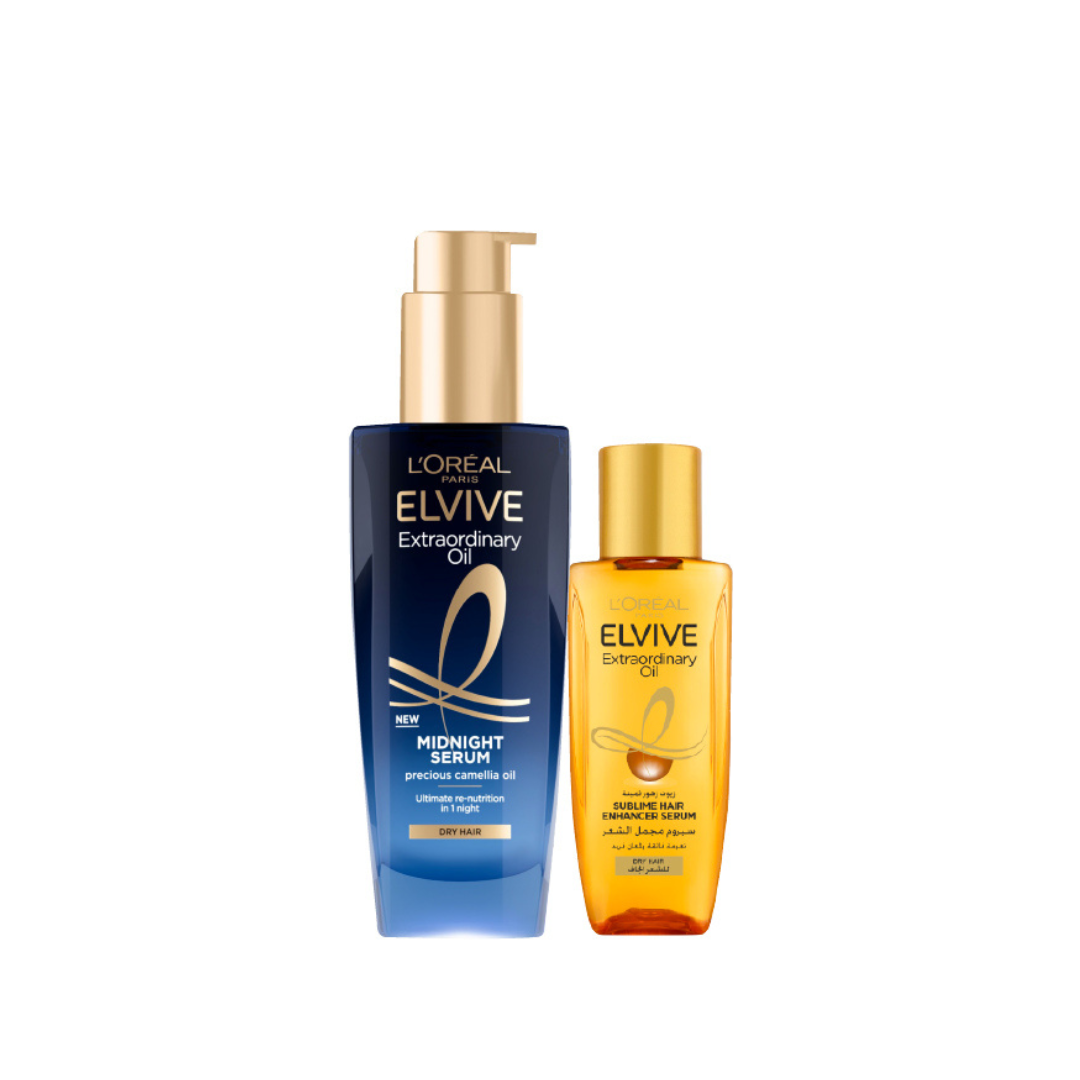 Elvive Extraordinary Oil Midnight Serum 100 ML + Day Serum 50 ML At 15% OFF
