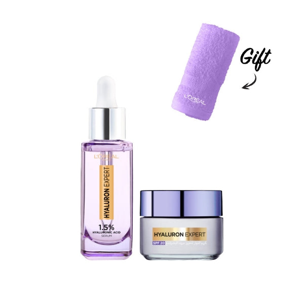 L'Oréal Paris Hyaluron Day Cream 50 ML + Serum 30 ML + FREE Towel At 20% OFF | Loolia Closet