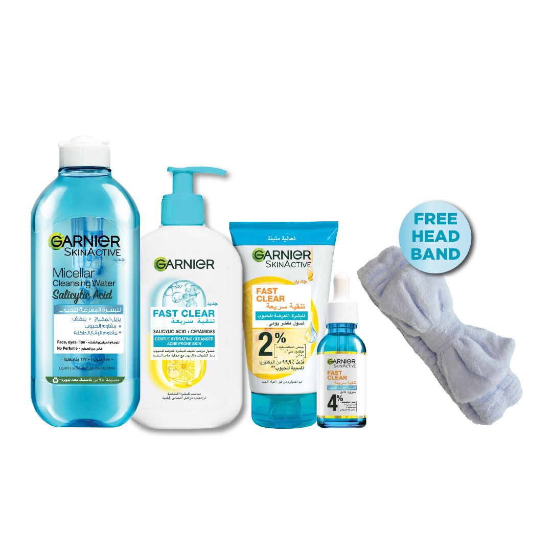 Micellar Water + Tube Wash + Gentle Cleanser + Serum +FREE Head Band At 20% OFF
