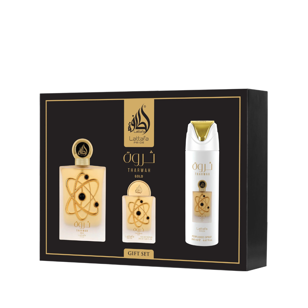 Giftset Tharwah Gold -3pc
