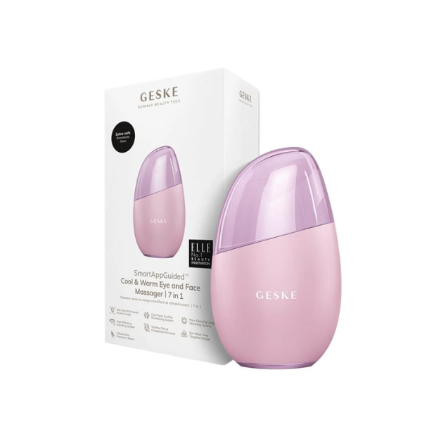 Geske Cool & Warm Eye and Face Massager| 7 in 1- Pink
