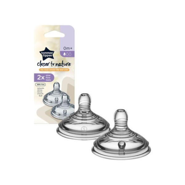 Natural Start Baby Bottle Teats, Slow Flow, 0m+, pack of 2
