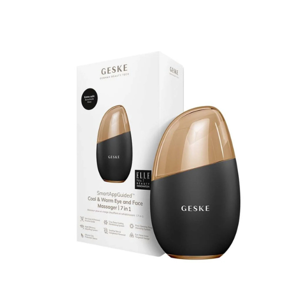 Geske Cool & Warm Eye and Face Massager| 7 in 1- Black