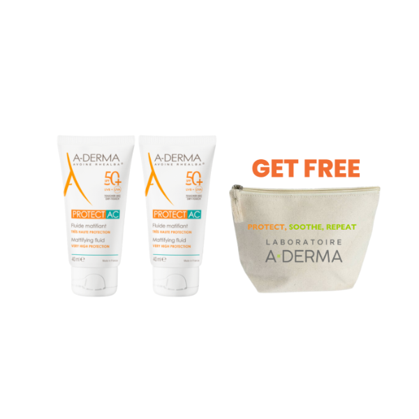 2x Protect AC Mattifying Fluid SPF 50+ Very High Protection + FREE Pouch