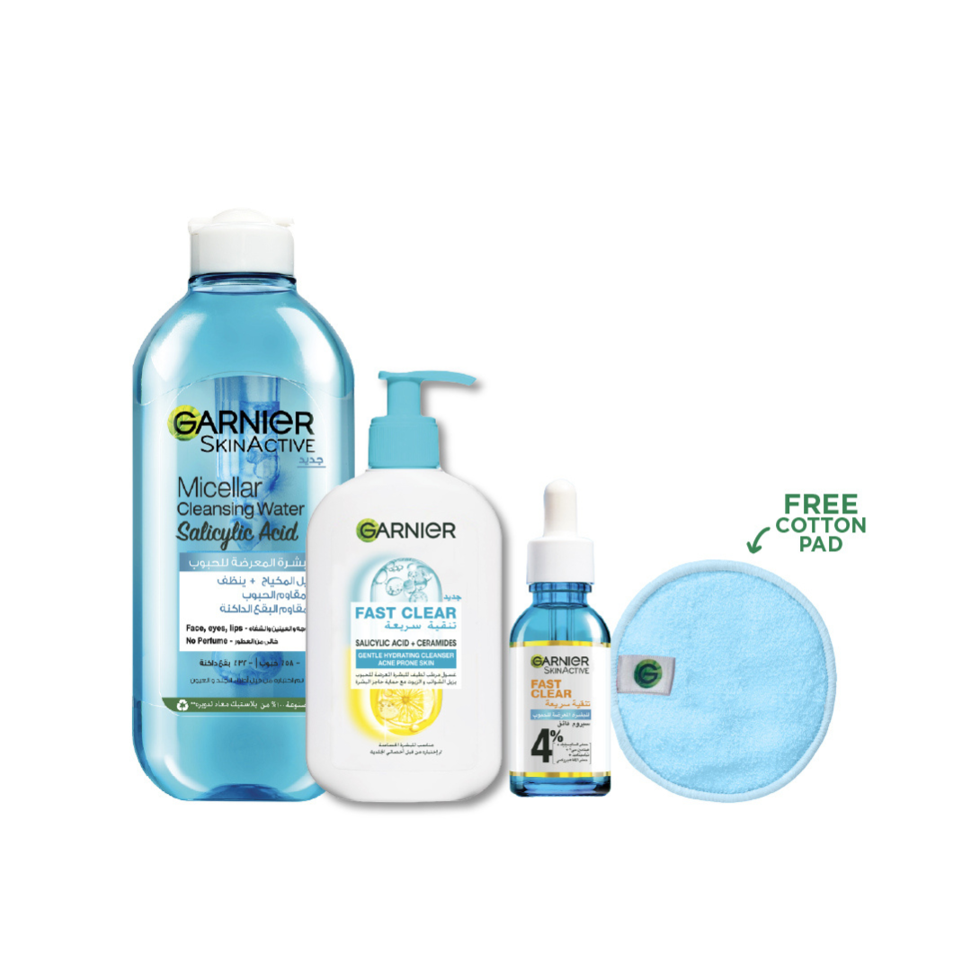 Salicylic Acid Micellar Water + Hydrating Face Wash + Anti acne Serum + FREE Cotton Pads At 20% OFF