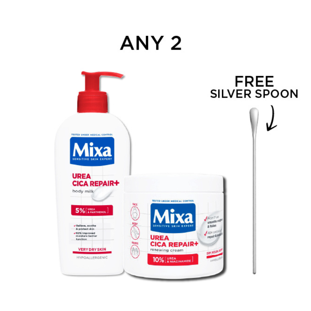 Mixa Body Care Bundle – Lotion + Cream + Free Spoon Gift