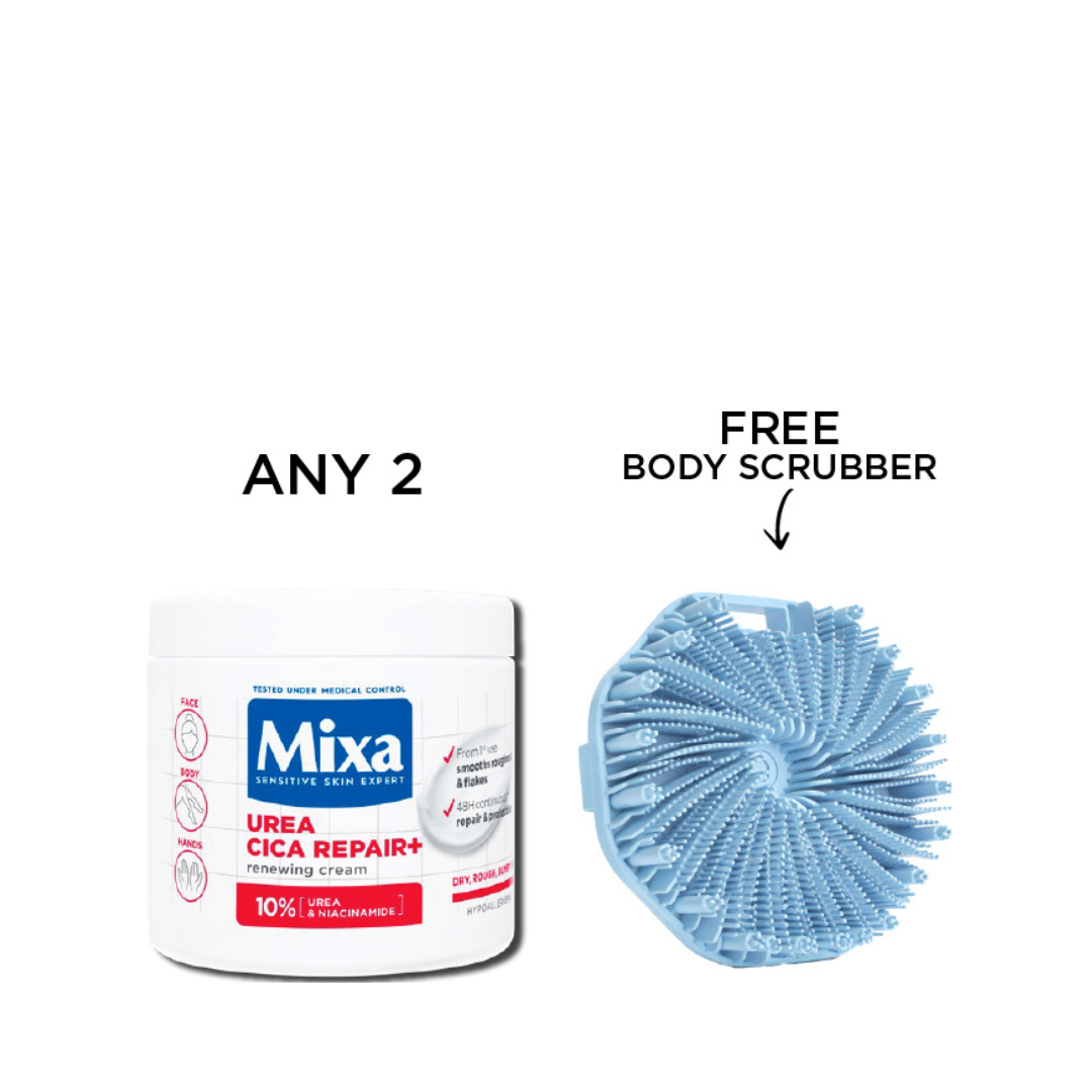 Mixa Skincare Bundle – Any 2 Creams + Body Scrub Gift