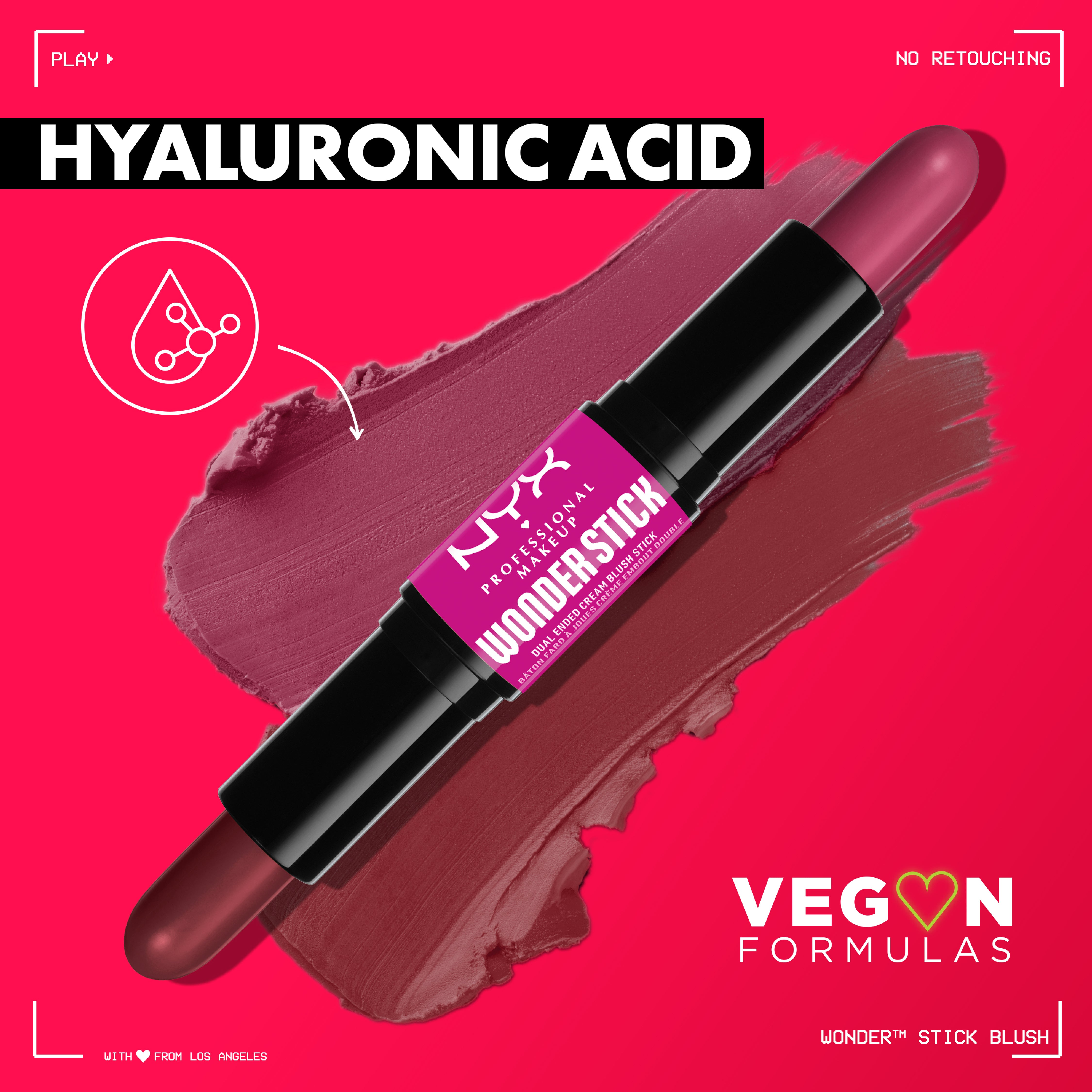Wonder Stick Blush, With Hyaluronic Acid For Hydration, Blendable Texture, Vegan