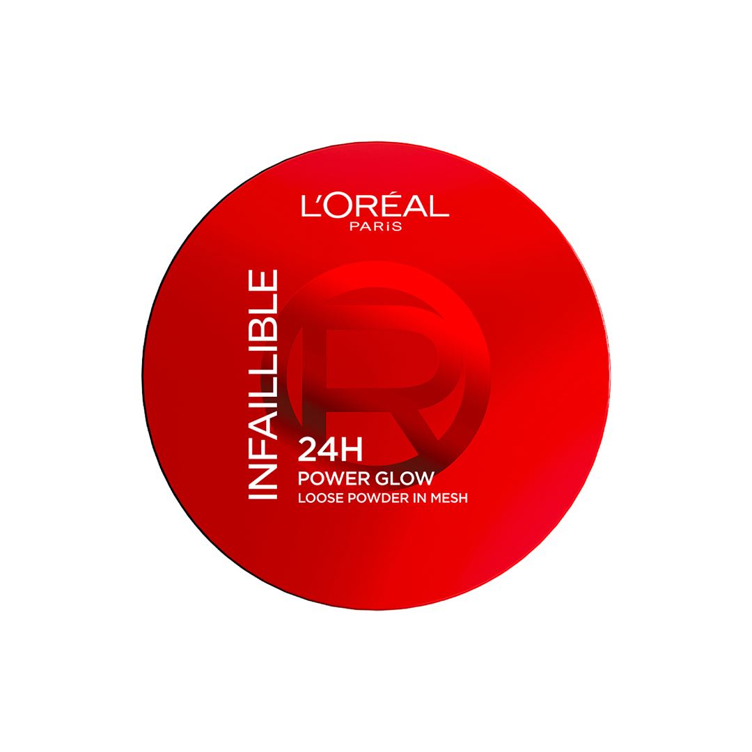 Infaillible 24H Power Glow Loose Powder in Mesh, Pore Blurring, Radiant Glow, and Hydrating Formula 9.5g