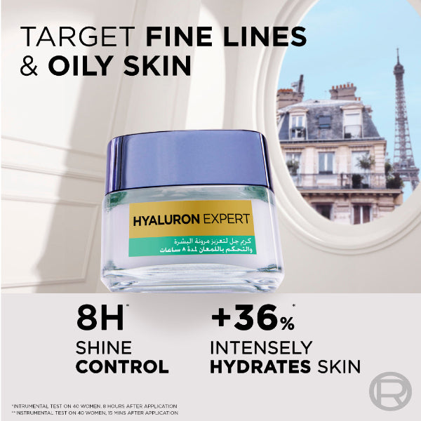 Hyaluron Expert Moisturiser and Anti-Aging 8h Shine Control Replumping Gel -Cream - Benefits