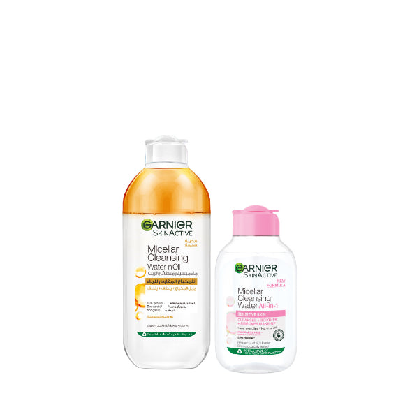 Garnier Micellar Water Oil Infused 400 ML + Pink for Sensitive Skin 100 ML At 10% OFF | Loolia Closet