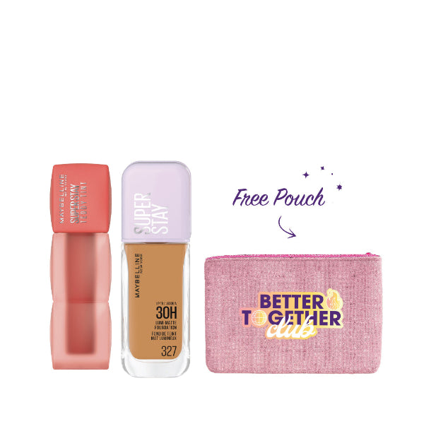 Super Stay Teddy Tint Liquid Lip Tint + Super Stay Lumi-Matte + FREE Pouch At 15% OFF