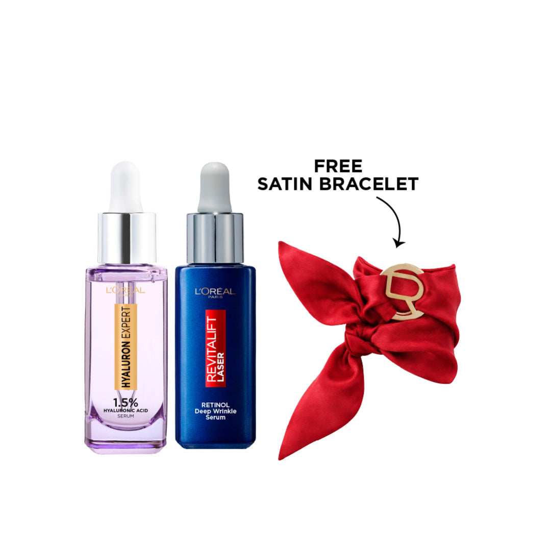 Hyaluron Expert Moisturiser 30 ML + Retinol Night Serum 30 ML + FREE Satin Bracelet At 25% OFF