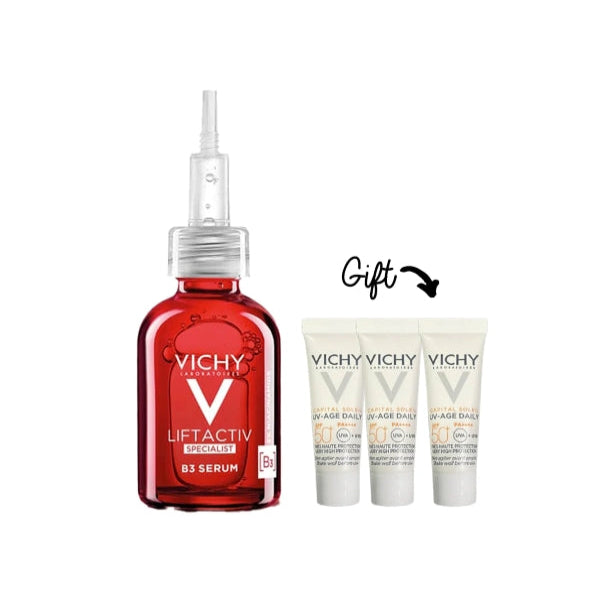 Vichy Liftactiv Specialist B3 Anti Aging Serum 30 ML + 3x FREE Capital Soleil SPF50+ 5 ML | Loolia Closet