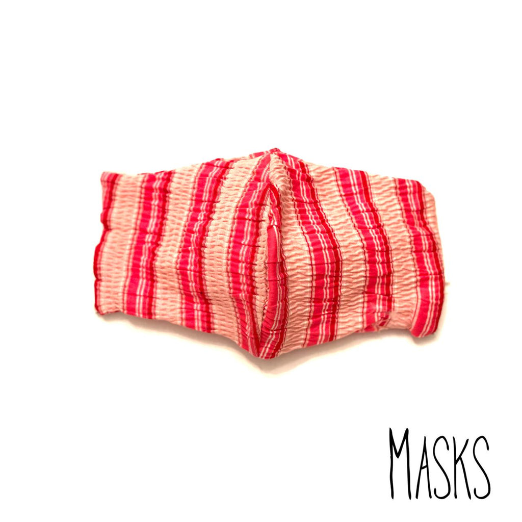 Masks Pink Stripped Mask | Loolia Closet