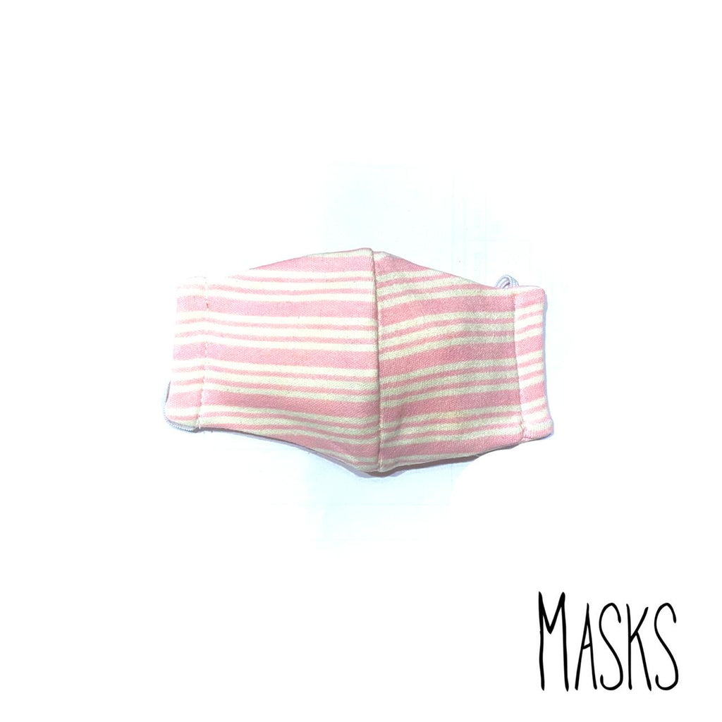 Masks Pink And White Stripes Kids Mask | Loolia Closet